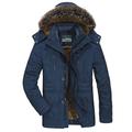 Homme Manteau d'hiver Veste d'Hiver Style classique Camping et randonnée Chaud fermeture Éclair Poche Noir Kaki Vert Véronèse Bleu de minuit Doudoune