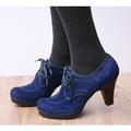 Femme Chaussures à Talons Escarpins Bottes Chaussures Bullock Chaussures en daim Chaussures habillées Soirée Extérieur Travail Couleur unie Hiver Talon haut Talon Cône Elégant Rétro Vintage Mode Daim