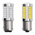 2pcs led ampoules de voiture 1156 ba15s 1157 bay15d 7443 p21w 3157 12v smd5730 33 led voiture feu de recul clignotant feu arrière feu stop feux de jour blanc jaune rouge