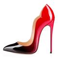 femme talons escarpins talons aiguilles soirée travail club bloc de couleur couleur unie talon haut talon aiguille bout pointu affaires sexy classique cuir verni chaussures avec fond rouge noir rouge nu été printemps