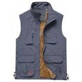 gilet polaire de randonnée pour hommes / gilet de pêche gilet d'hiver en polaire haut gilet de travail en plein air décontracté léger multi-poches coupe-vent voyage cargo safari photo gilet résistance à l'usure gilet chaud