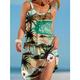 Femme robe de plage Vêtements de villégiature à imprimé arc-en-ciel Etoile Imprimer Bretelles Fines Mini robe Tropique du quotidien Vacances Sans Manches Eté Printemps