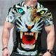 Homme T shirt Tee Tee Graphic Animal tigre Col Ras du Cou Vêtement Tenue 3D effet Extérieur Casual Manche Courte Imprimer Rétro Vintage Mode Design