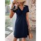 Robe casual Robe d'été Femme Mini robe Nœud devant Extérieur du quotidien Vacances Elégant Rétro Vintage Col V Manche Courte 2023 Standard Rose Claire bleu marine S M L XL XXL