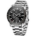 BENYAR Montres Hommes Monter à Quartz avec Bracelet en Cuir Chronographe Grand Cadran Date Analogique Montre de Sport Décontractée 30M Étanche Montres-bracelets Cadeau Élégant pour Homme