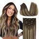 clip dans les extensions de cheveux de vrais cheveux humains 5pcs 80g balayage brun chocolat à blond miel 18 pouces doores extensions de cheveux clip dans les extensions de cheveux raides naturels