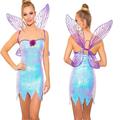 Femme Fée Clochette Fée Robe Costume de Cosplay Ailes féériques Pour Halloween Carnaval Déguisement Sexy Adulte Robe