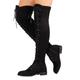 Femme Bottes Grandes Tailles Bottes à lacets Extérieur du quotidien Cuissardes Bottes hautes entrejambe Lacet Talon Bas Bout rond Décontractées Style industriel Polyuréthane Lacet Noir Vert Véronèse