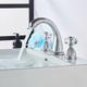Robinet mitigeur de lavabo de salle de bain répandu, robinet de lavabo à 3 trous et 2 poignées, robinet de lavabo de salle de bain en laiton à poignée en cristal de style rétro contenant des conduites d'alimentation et un tuyau d'eau chaude froide...