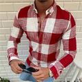 Homme Chemise Chemise boutonnée Chemisette Chemise d'été Chemise Carreaux Noir Rouge Bleu manche longue Tartan Col Col rabattu Casual du quotidien Bouton bas Vêtement Tenue Mode Décontractées