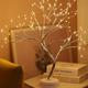 led night light table bonsaï lumière avec 108 led fil de cuivre guirlandes lumineuses interrupteur tactile bricolage lampe d'arbre artificiel usb ou alimenté par batterie pour bureau de chambre fête