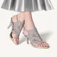 Femme Chaussures à Talons Sandales Chaussures habillées Chaussures scintillantes Mariage Soirée Plume de paon Strass Talon Cône Talon Aiguille Bout ouvert Elégant Bohême Rétro Vintage Cuir microbien