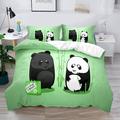 Literie 3D panda lapin imprimé housse de couette ensembles de literie housse de couette avec 1 housse de couette ou couvre-lit imprimé, 2 taies d'oreiller pour lit double/queen/king