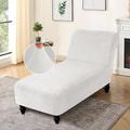 Housse de chaise longue en velours extensible housse de chaise élastique noir pour chambre salon doux durable lavable