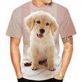 Animal Chien Golden Retriever Manches Ajustées Animé Art graphique Tee-shirt Pour Couple Homme Femme Adulte Impression 3D Casual Quotidien