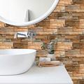 cool wallpapers 6 pièces panneaux muraux à motif en bois pavés, autocollant de carrelage mural en bâton de pierre, décoration murale auto-adhésive de cuisine imperméable, décoration de chambre,