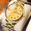 Montre à Quartz OLEVS pour Hommes Calendrier Grand Cadran Imperméable Jour Date Montre en Alliage de Titane Cadeaux pour la Fête des Pères