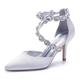 Femme Chaussures de mariage Escarpins Chaussures bling-bling Chaussures scintillantes Chaussures de mariée Cristal Talon haut Bout pointu Elégant Satin Fermeture Argent Noir Blanche