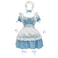 Lolita Uniformes de Femme de Ménage Lolita Le style mignon Robe Femme Japonais Costumes de Cosplay Rose Claire / Rouge / Bleu clair Couleur unie Manches Courtes Courte / Mini / Tablier / Tablier