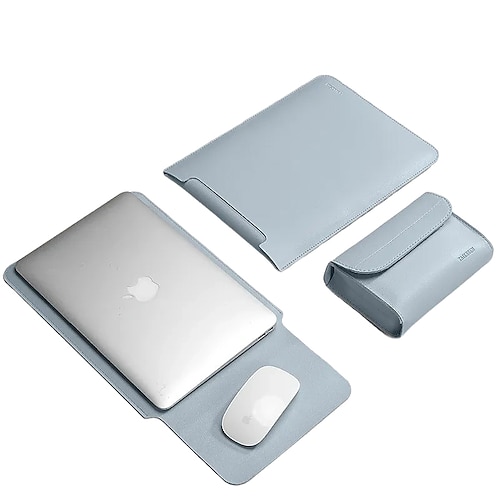 housses pour ordinateur portable mallette pour ordinateur portable 12 13.3 15.6 pouces pour macbook air pro hp dell lenovo asus chromebook housse de transport pour ordinateur portable étanche pu étui en cuir avec petit sac pour voyage de bureau d