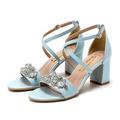 Femme Chaussures de mariage Sandales Cadeaux de Saint-Valentin Chaussures bling-bling Sandales à talons Soirée Sandales de mariage Chaussures de mariée Chaussures de demoiselle d'honneur Strass Talon