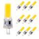 10pcs g4 6w 600lm cob led bi-pin ampoule dimmable pour plafonnier plafonniers rv bateaux éclairage extérieur 60w équivalent halogène blanc chaud blanc froid 110 ~ 120v