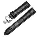 Bracelet de montre en cuir véritable alligator grain cuir de veau bracelet de remplacement boucle en acier inoxydable bracelet pour hommes femmes-14mm 16mm 18mm 19mm 20mm 21mm 22mm