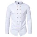 chemises de fête pour hommes quotidien vintage classique chemise décontractée chemise de Saint-Valentin coupe standard manches longues col montant couleur unie polyester coton mélange noir blanc 2024