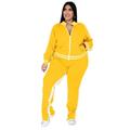 Femme Ensemble Survetement Survêtement 2 Pièces Athlétique Hiver manche longue Chaud Respirable Doux Aptitude Fonctionnement Le jogging Tenue de sport Tenues de Sport Rayé Noir Jaune Vert clair