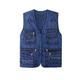 Homme Gilet en jean Sport extérieur Pêche Rétro Vintage Mode Printemps Automne Plusieurs poches Polyester Jean Confortable Plein fermeture Éclair Col V Standard Noir Bleu Gilet