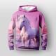 fille licorne 3d pull à capuche manches longues paysage impression 3d automne hiver actif mode mignon polyester enfants 3-12 ans extérieur décontracté quotidien coupe régulière