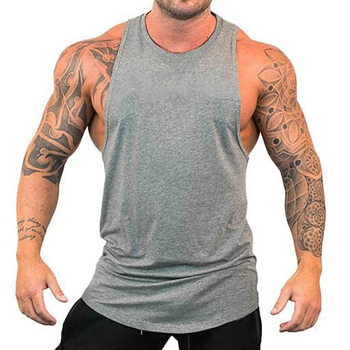 Homme Débardeur Sous-Vêtements Sans manches Col ras du cou Été Uni Mode Muscle Débardeur d'entraînement Vacances Sport Quotidien Noir Blanche Bleu T-shirt haut de gamme pour homme