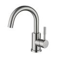 Robinet de lavabo de salle de bain, mitigeur nickel noir/blanc dainé/nickel brossé robinet de lavabo de salle de bain en acier inoxydable à bec standard avec eau chaude et froide