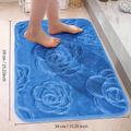 1pc tapis de bain, tapis de bain de salle de bain à motifs de fleurs roses, tapis antidérapant en flanelle, tapis de sol de baignoire, paillasson de salle de douche, tapis en mousse à mémoire de