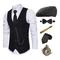 Gatsby le magnifique Gentilhomme Gangster Rétro Vintage Les rugissantes années 20 1920s Tenue Veste Panama Ensemble d
