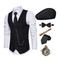 Gatsby le magnifique Gentilhomme Gangster Rétro Vintage Les rugissantes années 20 1920s Tenue Veste Panama Ensemble d