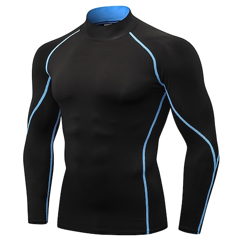 Homme T-shirt de compression T-shirt de course manche longue Couche de base Été Printemps Hiver Séchage Rapide Power Flex Évacuation de l'Humidité Respirant Entraînement en salle Course Fitness Tenue