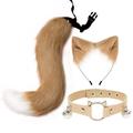 Fait à la main imitation chat oreille cheveux cerceau queue de renard accessoire anime animal oreille queue d'animal costume collier pince à cheveux