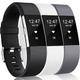 3 pièces Bracelet de montre connectée Compatible avec Fitbit Charge 2 Silicone souple Montre intelligente Sangle Doux Ajustable Élastique Bracelet Sport Remplacement Bracelet