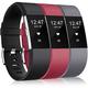 3 pièces Bracelet de montre connectée Compatible avec Fitbit Charge 2 Silicone souple Montre intelligente Sangle Doux Ajustable Élastique Bracelet Sport Remplacement Bracelet