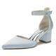 chaussures de mariage pour la mariée demoiselle d'honneur femmes peep toe blanc ivoire bleu argent or noir vert escarpins en satin talon bloc bride à la cheville fête de mariage saint valentin quotidien minimalisme mode classique