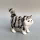 Chat simulé chat gris simulé petites décorations de chat fleur chat artisanat jouets décorations de fenêtre de chat persan (couleur aléatoire de la pupille du chat)