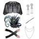 Elégant Rétro Vintage 1920s Gatsby le magnifique Robe de Soirée Gants Collier Bandeau Garçonne Ensemble d'accessoires Collier Boucles d'Oreille Gatsby le magnifique Femme Plume Perles Nouvel an