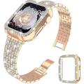 Bijoux Bracelet Compatible avec Bracelet Apple Watch 38mm 40mm 41mm 42mm 44mm 45mm 49mm avec étui Homme Diamant bling Acier Inoxydable Strass Bracelet de remplacement pour iwatch Ultra 2 Series 9 8 7