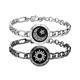 Bracelets lumineux et vibrants tactiles longue distance pour couples, cadeaux de relation longue distance, bracelet intelligent d'amour soleil et lune