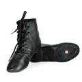 Femme Chaussures de Jazz Chaussures Modernes Bottes de Danse Utilisation Entraînement Plate Oxford Talon Plat Bout rond Lacet Adulte Noir