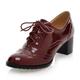 Femme Escarpins Oxfords Chaussures Bullock Chaussures habillées du quotidien Couleur unie Couleur Pleine Eté Talon bloc Bout rond Classique Britanique Cuir Verni Lacet Noir Rouge Bordeaux Bleu