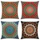 floral mandala bohème housse de coussin 4 pièces doux carré jeter taie d'oreiller taie d'oreiller qualité supérieure lavable en machine en plein air coussin pour canapé canapé lit chaise