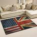 Wellsay British and American Flag Non Slip Area Rug for Living Dinning Room Bedroom Kitchen 4 x5 (48x63 inches) Vintage Retro Nursery Rug Floor Carpet Yoga Mat