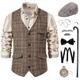 Tenue Rétro Vintage 1920s Corset Tenue Costume de fête Veste Collier / Boucles d'oreilles Gentilhomme Gangster Homme Noël Fête scolaire Soirée Festival Gilet